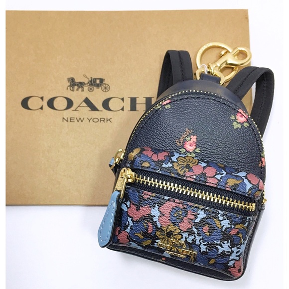 Coach Backpack Keychain Blue Bag Charm NWT - Picture 2 of 8